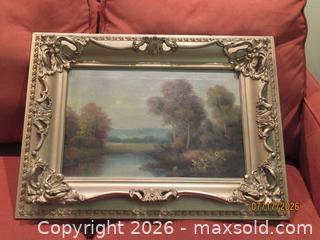 MaxSold Auction: Vintage/Antique Framed Oil Landscape Painting - Warminster Township (Pennsylvania, USA) PARTNER MANAGED Moving Online Auction - Centennial Station Drive (CONDO)