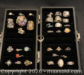 MaxSold Auction: Silver Jewelry Rings and Case  - Santa Barbara (California, USA) PARTNER MANAGED Estate Sale Online Auction - Rhoads Avenue