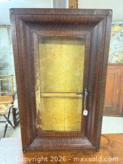 MaxSold Auction: Antique/Vintage Pine Side Table with Drawer and Glass-Front Tiger Maple Display Cabinet B - Duxbury (Massachusetts, USA) PARTNER MANAGED Downsizing Online Auction - King Caesar Road