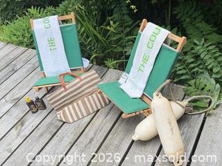 MaxSold Auction: Byer (The Maine Lounger) Beach/Deck Chairs with Accessories B - Duxbury (Massachusetts, USA) PARTNER MANAGED Downsizing Online Auction - King Caesar Road