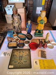 MaxSold Auction: Mixed Asian Decorative Lot — Gilded Buddha, Cloisonné, Figurines B - Duxbury (Massachusetts, USA) PARTNER MANAGED Downsizing Online Auction - King Caesar Road