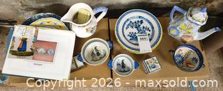 MaxSold Auction: Mixed Porcelain & Earthenware Lot: Quimper, Delft, Japanese B - Duxbury (Massachusetts, USA) PARTNER MANAGED Downsizing Online Auction - King Caesar Road