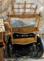 MaxSold Auction: Mixed Vintage Wooden Etagere, Tole Trays, Cigar Boxes & Trunk B - Duxbury (Massachusetts, USA) PARTNER MANAGED Downsizing Online Auction - King Caesar Road