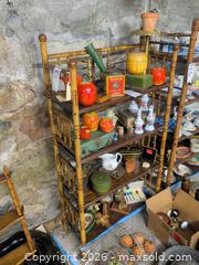 MaxSold Auction: Solid Bamboo Etagere Shelf, 4-Tier Faux Bamboo Style C - Duxbury (Massachusetts, USA) PARTNER MANAGED Downsizing Online Auction - King Caesar Road