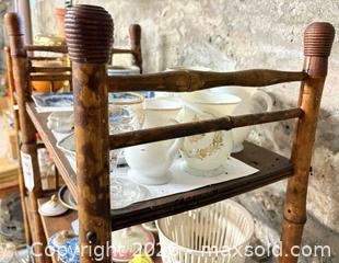 MaxSold Auction: Vintage Bamboo 4-Shelf Etagere Display Shelf C - Duxbury (Massachusetts, USA) PARTNER MANAGED Downsizing Online Auction - King Caesar Road
