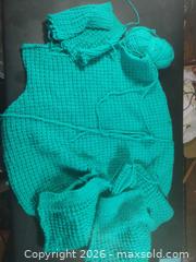 MaxSold Auction: Turquoise sweater unfinished - San Mateo (California, USA) SELLER MANAGED Moving Online Auction - Seville Way