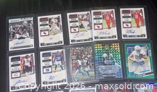 MaxSold Auction: Assorted Football Rookie Autograph & Parallels, 20 Cards - Buena Park (California, USA) SELLER MANAGED Moving Online Auction - Melrose Street