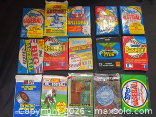 MaxSold Auction: Assorted Vintage Sports Card Packs, 1980s–1990s, 22 Packs (NEW Sealed) - Buena Park (California, USA) SELLER MANAGED Moving Online Auction - Melrose Street