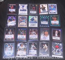MaxSold Auction: Lot of 20 Baseball Trading Cards with Autographs & Refractors - Buena Park (California, USA) SELLER MANAGED Moving Online Auction - Melrose Street