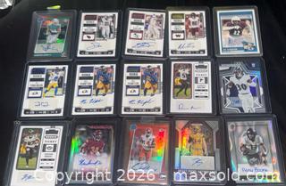 MaxSold Auction: Lot of 20 Signed Football Rookie Refractor Trading Cards - Buena Park (California, USA) SELLER MANAGED Moving Online Auction - Melrose Street