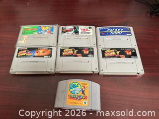 MaxSold Auction: Lot of 7 Japanese SNES & N64 Game Cartridges - Buena Park (California, USA) SELLER MANAGED Moving Online Auction - Melrose Street