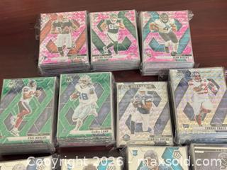 MaxSold Auction: Panini Mosaic Football Cards — Parallels, Prizms & Rookies over 330+ cards all sleeved  - Buena Park (California, USA) SELLER MANAGED Moving Online Auction - Melrose Street