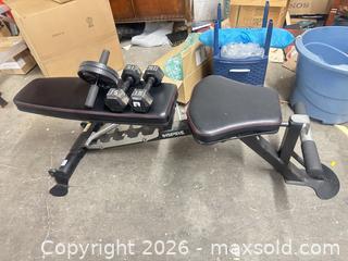 MaxSold Auction: Inspire Adjustable Weight Bench with Dumbbells & Ab Roller - Los Angeles (California, USA) SUPER SHORT NOTICE SELLER MANAGED Charity/Fundraising Online Auction - Vanowen Street