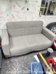 MaxSold Auction: Little Grey Fold Out Futon Couch - Los Angeles (California, USA) SUPER SHORT NOTICE SELLER MANAGED Charity/Fundraising Online Auction - Vanowen Street