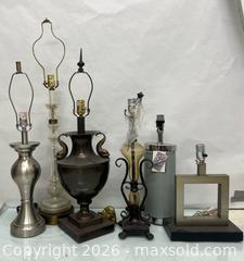 MaxSold Auction: Lot of 6 Assorted Lamps w Power Cords & 5 Lamp Shades  - Los Angeles (California, USA) SUPER SHORT NOTICE SELLER MANAGED Charity/Fundraising Online Auction - Vanowen Street