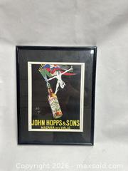MaxSold Auction: Vintage John Hopps & Sons Marsala Advertising Print in Black Frame - Los Angeles (California, USA) SUPER SHORT NOTICE SELLER MANAGED Charity/Fundraising Online Auction - Vanowen Street