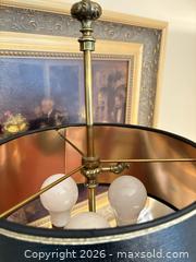 MaxSold Auction: Stiffel Solid Brass 3-Light Table Lamp with Black Shade A - Newmarket (Ontario, Canada) SELLER MANAGED Downsizing Online Auction - William Roe Boulevard (CONDO)