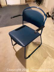 MaxSold Auction: Curtis Blue Cantilever (Sled Base) Chair, Vinyl Upholstery - Ottawa (Ontario, Canada) SELLER MANAGED Downsizing Online Auction - Adam Baker Way
