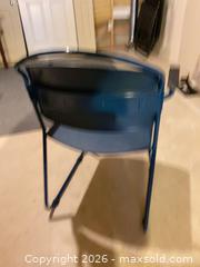 MaxSold Auction: Curtis Blue Cantilever (Sled Base) Chair, Vinyl Upholstery - Ottawa (Ontario, Canada) SELLER MANAGED Downsizing Online Auction - Adam Baker Way
