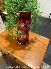 MaxSold Auction: Vintage Red Glass Vase with Gold Trim - Ottawa (Ontario, Canada) SELLER MANAGED Downsizing Online Auction - Adam Baker Way