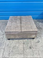 MaxSold Auction: Ottoman coffee table 36 x 36 x 16 - Cocoa (Florida, USA) SELLER MANAGED Estate Sale Online Auction - Broadcast Court