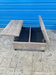 MaxSold Auction: Ottoman coffee table 36 x 36 x 16 - Cocoa (Florida, USA) SELLER MANAGED Estate Sale Online Auction - Broadcast Court