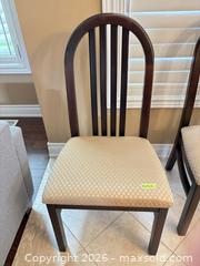 MaxSold Auction: Set of 6 Solid Wood Slat Back Dining Chairs with Fabric Seats C - Oakville (Ontario, Canada) Moving Online Auction - Ribble Crescent