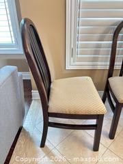 MaxSold Auction: Set of 6 Solid Wood Slat Back Dining Chairs with Fabric Seats C - Oakville (Ontario, Canada) Moving Online Auction - Ribble Crescent