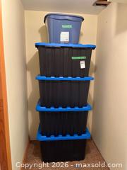 MaxSold Auction: Five Storage Bins, 102L and 63L Capacity - Kingston (Ontario, Canada) PARTNER MANAGED Downsizing Online Auction - Nottingham Place