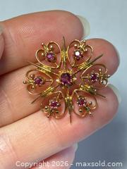 MaxSold Auction: (14K Yellow Gold) Vintage Victorian-Style Floral Brooch/Pin - North Vancouver (British Columbia, Canada) PARTNER MANAGED Estate Sale Online Auction - E Braemar Road