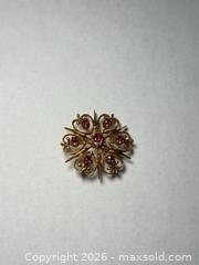 MaxSold Auction: (14K Yellow Gold) Vintage Victorian-Style Floral Brooch/Pin - North Vancouver (British Columbia, Canada) PARTNER MANAGED Estate Sale Online Auction - E Braemar Road