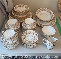 MaxSold Auction: (44 pcs) Vintage Gladstone "Scroll" Hand painted Bone China Dinnerware Set - North Vancouver (British Columbia, Canada) PARTNER MANAGED Estate Sale Online Auction - E Braemar Road