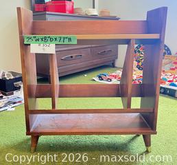 MaxSold Auction: MCM Walnut Record Album Stand or Bookshelf  - North Vancouver (British Columbia, Canada) PARTNER MANAGED Estate Sale Online Auction - E Braemar Road