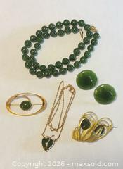 MaxSold Auction: Vintage Gold-Tone Green Jewelry Lot, 6 Pieces - North Vancouver (British Columbia, Canada) PARTNER MANAGED Estate Sale Online Auction - E Braemar Road