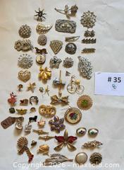 MaxSold Auction: Vintage Gold & Silver-Tone Brooch & Pin Lot  - North Vancouver (British Columbia, Canada) PARTNER MANAGED Estate Sale Online Auction - E Braemar Road