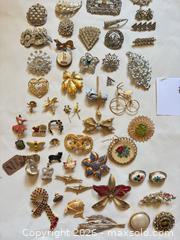 MaxSold Auction: Vintage Gold & Silver-Tone Brooch & Pin Lot  - North Vancouver (British Columbia, Canada) PARTNER MANAGED Estate Sale Online Auction - E Braemar Road