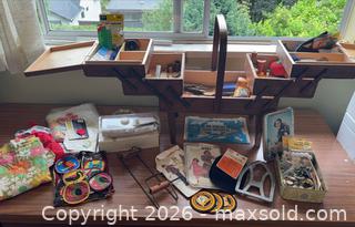 MaxSold Auction: Vintage MCM Sewing Box with Sewing Accessories - North Vancouver (British Columbia, Canada) PARTNER MANAGED Estate Sale Online Auction - E Braemar Road