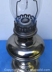 MaxSold Auction: Aladdin Vintage Tall Brass/Nickel Oil Lamp with Glass Chimney - Saanich (British Columbia, Canada) SELLER MANAGED Downsizing Online Auction - Carey Road