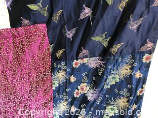 MaxSold Auction: Asian Chinese Brocade Patchwork Quilted Throw - Mixed Fabrics - Saanich (British Columbia, Canada) SELLER MANAGED Downsizing Online Auction - Carey Road