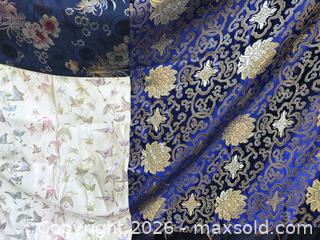 MaxSold Auction: Asian Chinese Brocade Patchwork Quilted Throw - Mixed Fabrics - Saanich (British Columbia, Canada) SELLER MANAGED Downsizing Online Auction - Carey Road