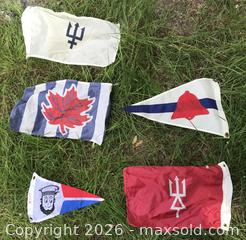 MaxSold Auction: Lot of 5 Small Nylon Nautical Pennants & Burgees - Saanich (British Columbia, Canada) SELLER MANAGED Downsizing Online Auction - Carey Road