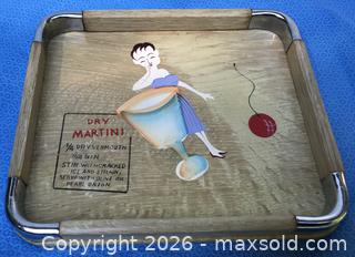 MaxSold Auction: Mid-Century Hand Painted Martini Pin-Up Serving Tray - Saanich (British Columbia, Canada) SELLER MANAGED Downsizing Online Auction - Carey Road