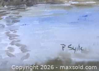 MaxSold Auction: Signed P. Sylte Watercolor Landscape/Seascape Painting, Framed - Saanich (British Columbia, Canada) SELLER MANAGED Downsizing Online Auction - Carey Road