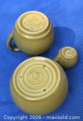 MaxSold Auction: Van't Riet, Ineke Mark Signed Two-Tone Yellow & Green Stoneware Pitcher Set, 3-Piece - Saanich (British Columbia, Canada) SELLER MANAGED Downsizing Online Auction - Carey Road