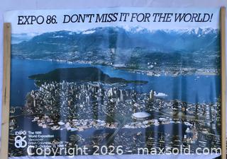 MaxSold Auction: Xtra Large Expo 86 Vancouver Cityscape Poster - Saanich (British Columbia, Canada) SELLER MANAGED Downsizing Online Auction - Carey Road