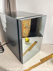 MaxSold Auction: Mirrored Mini Bar Fridge Intertek Works Great! 16” x 15” x 11” - Toronto (Ontario, Canada) SELLER MANAGED Reseller Online Auction - Bayview Avenue