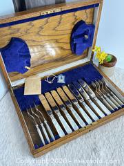 MaxSold Auction: Vintage Birks  Fish Flatware /w Box Missing 2 Lrg Spoons & Fork - Toronto (Ontario, Canada) SELLER MANAGED Reseller Online Auction - Bayview Avenue