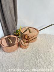 MaxSold Auction: Williams Sonoma Copper Pot Trio Set France  - Toronto (Ontario, Canada) SELLER MANAGED Reseller Online Auction - Bayview Avenue