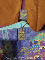 MaxSold Auction: Laurel Burch Canvas Tote Bag with Cat and Butterfly Design - Langford (British Columbia, Canada) SELLER MANAGED Downsizing Online Auction - Marlisa Place