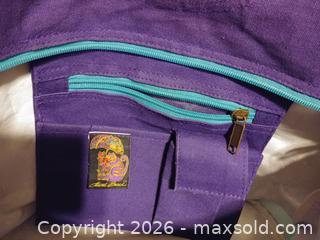 MaxSold Auction: Laurel Burch Canvas Tote Bag with Cat and Butterfly Design - Langford (British Columbia, Canada) SELLER MANAGED Downsizing Online Auction - Marlisa Place